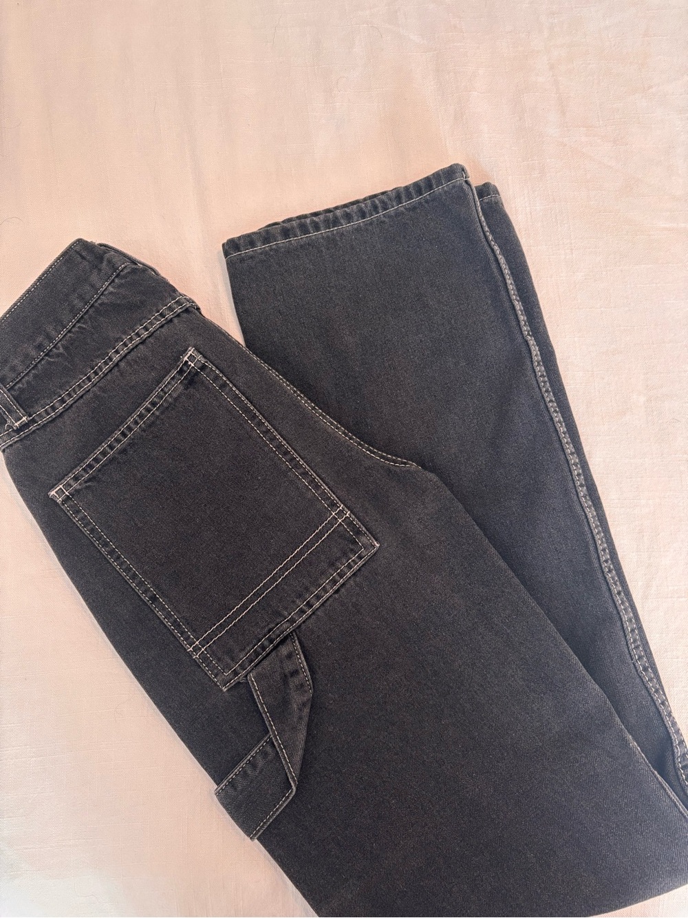 Rewash Gray High-Rise Jeans with Contrast Stitching